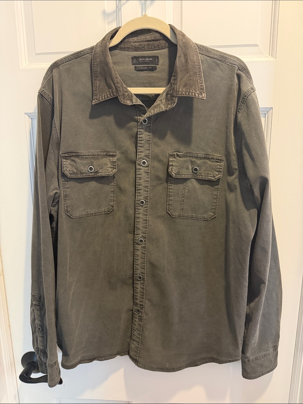 Lucky Brand Men's Olive Utility Shirt Jacket